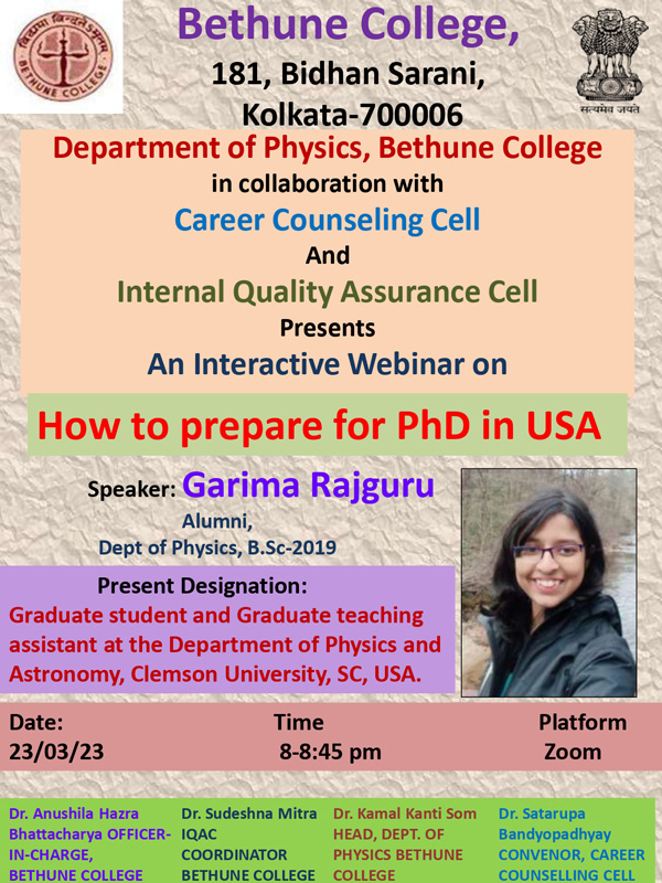 Topic : How to prepare for PhD in USA