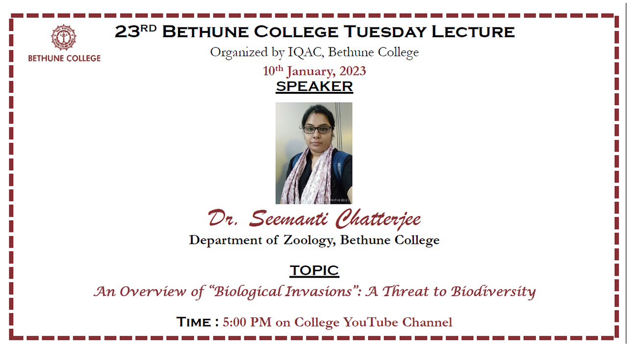 Tuesday Lecture 23 : 10 January 2023
