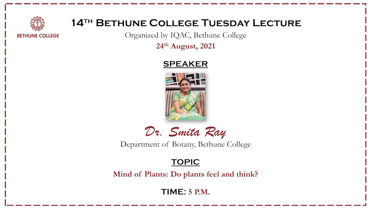 Tuesday Lecture 14 : 24 Aug 2021