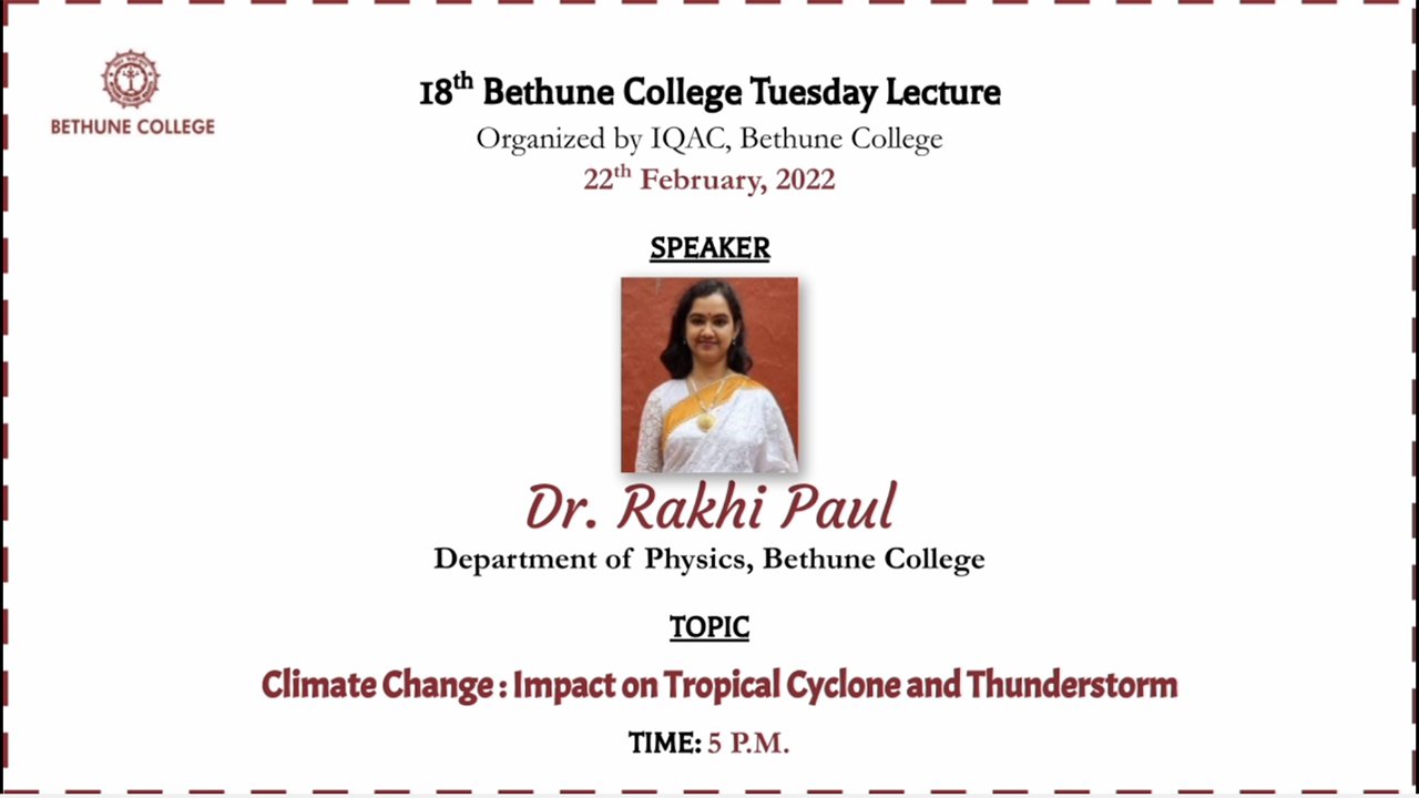Tuesday Lecture 18 : 22 Feb 2022